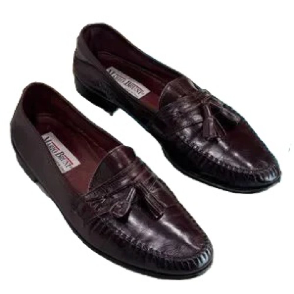 Burgundy Leather Loafers for Men